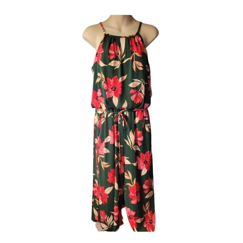 Maggy London Lottie Floral Halter Cropped Jumpsuit NWT Size 2
